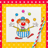 Leuke circus clown jongleren ballen servet