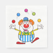 Leuke circus clown jongleren ballen servet (Voorkant)