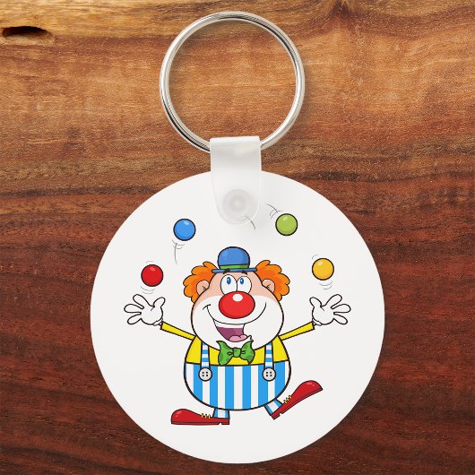 Leuke circus clown jongleren ballen sleutelhanger