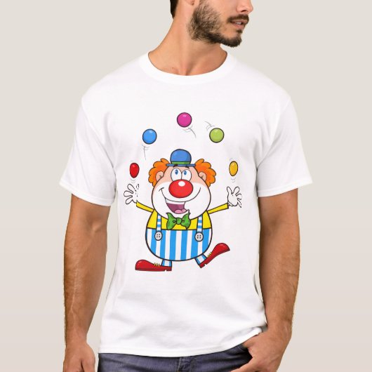 Leuke circus clown jongleren ballen t-shirt (Voorkant)