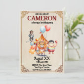 Leuke  circusdieren kaart (Staand voorkant)