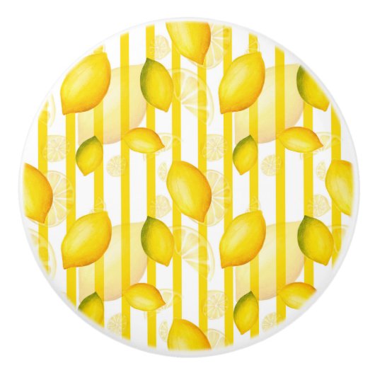 Leuke citroen fruit streep patroon keuken knop (Voorkant)