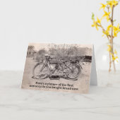 Leuke  Classic Motorrijder Verjaardag Kaart (Gele Bloem)