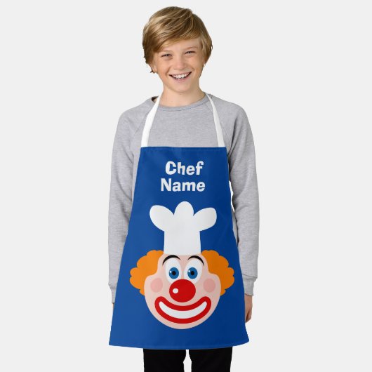 Leuke clown chef-kok cartoon kleine aangepaste kin schort (Gedragen)