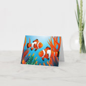Leuke clownfish in zeewier notitiekaartje (Voorkant)
