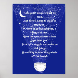 Leuke Co-ed luier Baby shower activiteit Poster