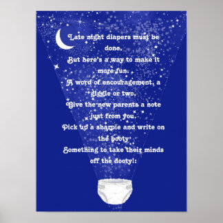 Leuke Co-ed luier Baby shower activiteit Poster