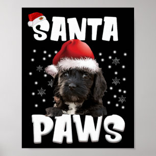 Leuke Cockapoo Christmas Lights Tree Hondenliefheb Poster