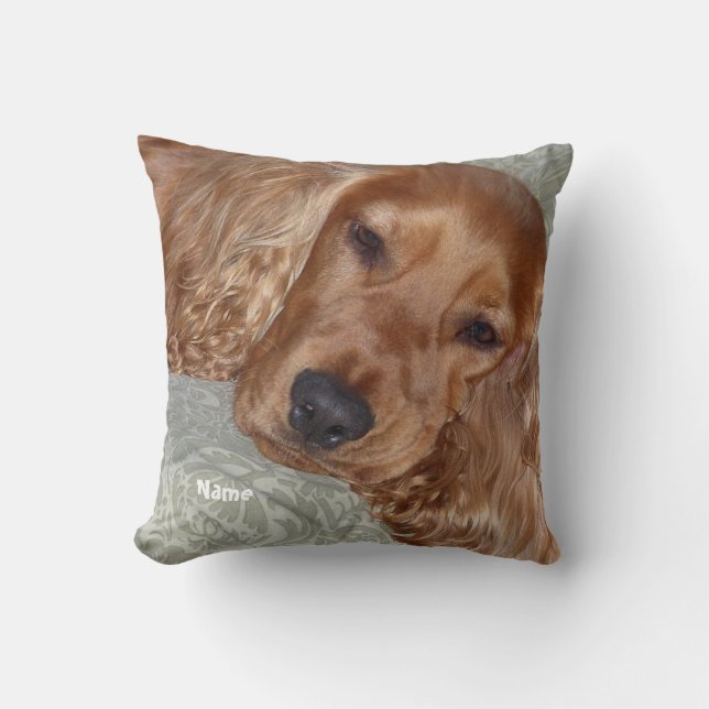 Leuke Cocker Spaniel Gifts gepersonaliseerd Kussen (Voorkant)