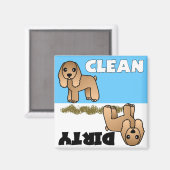 Leuke Cocker Spaniel Schoon Vuil Vaatwasser Magnee Magneet (Voorkant / Achterkant)