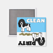 Leuke Cocker Spaniel Schoon Vuil Vaatwasser Magnee Magneet (Voorkant / Achterkant)