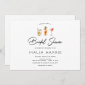 Leuke Cocktail Bridal Douche uitnodiging (Voorkant / Achterkant)