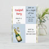 Leuke cocktail party uitnodiging (Staand voorkant)
