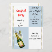 Leuke cocktail party uitnodiging (Voorkant / Achterkant)