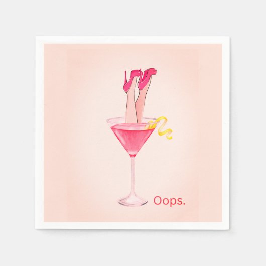 Leuke Cocktails Grappen, Unieke Roze Verjaardagsfe Servet (Voorkant)