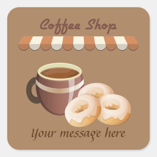 Leuke coffeeshop Voeg naam bericht sticker (Voorkant)