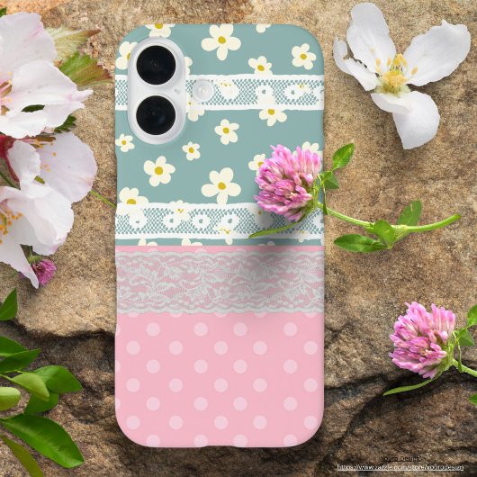 Leuke collage kleurrijk gemengd patroon Girly Blos Case-Mate iPhone Case
