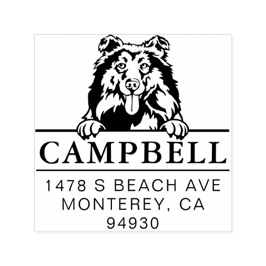 Leuke Collie Aangepaste Hond Adres Stempel (Design)