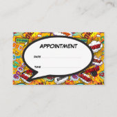 Leuke Comic Book Speech Bubble Afspraakkaart Visitekaartje (Voorkant)
