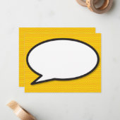 Leuke Comic Book Speech Bubble Notitiekaartje (Voorkant / Achterkant in situ)
