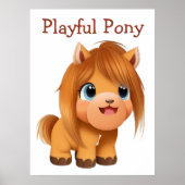 Leuke Comic Paard Illustratie AI Art Poster (Voorkant)