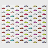 Leuke compacte auto's in retro stijl cadeaupapier (Vlak)