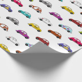 Leuke compacte auto's in retro stijl cadeaupapier (Hoek)