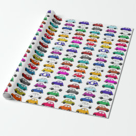 Leuke compacte auto's in retro stijl cadeaupapier