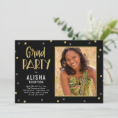 Leuke Confetti EDITABLE KLEUR Afstuderen Uitnodigi Aankondiging (Staand voorkant)