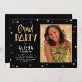 Leuke Confetti EDITABLE KLEUR Afstuderen Uitnodigi Aankondiging (Voorkant / Achterkant)