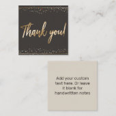 Leuke Confetti Faux Gold Foil Script Bedankt Notitiekaartje (Voorkant / Achterkant)