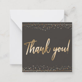 Leuke Confetti Faux Gold Foil Script Bedankt Notitiekaartje