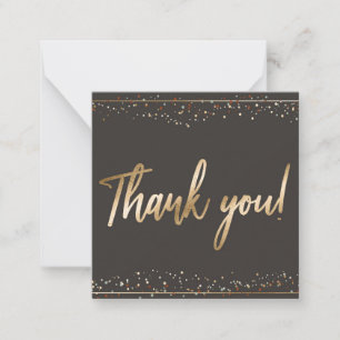 Leuke Confetti Faux Gold Foil Script Bedankt Notitiekaartje