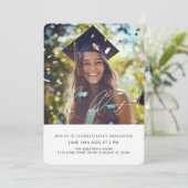 Leuke Confetti foto afstudeerfeest | M Kaart (Staand voorkant)