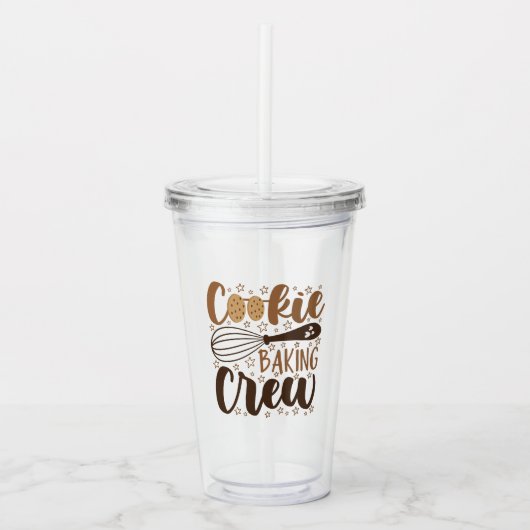 Leuke Cookie Baking Crew Design Acryl Drinkbeker (Voorkant)