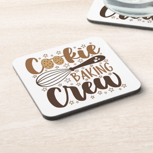 Leuke Cookie Baking Crew Design Bier Onderzetter (Linkerzijde)