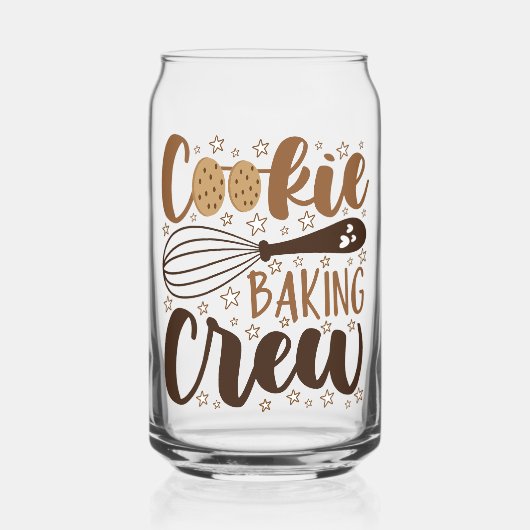 Leuke Cookie Baking Crew Design Blikvorm Glas (Voorkant)