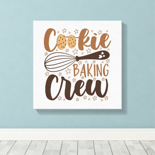 Leuke Cookie Baking Crew Design Canvas Afdruk (Insitu (Houten vloer))