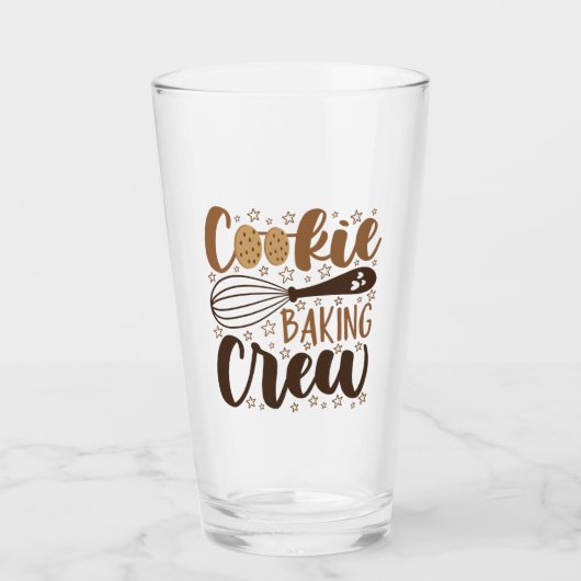 Leuke Cookie Baking Crew Design Glas (Voorkant)