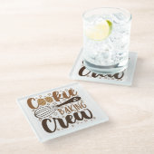 Leuke Cookie Baking Crew Design Glazen Onderzetter (Schuin)