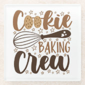 Leuke Cookie Baking Crew Design Glazen Onderzetter (Voorkant)