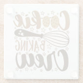 Leuke Cookie Baking Crew Design Glazen Onderzetter (Achterkant)
