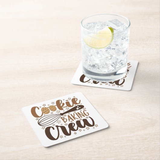 Leuke Cookie Baking Crew Design Kartonnen Onderzetters (Insitu)