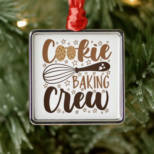 Leuke Cookie Baking Crew Design Metalen Ornament (Boom)