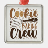 Leuke Cookie Baking Crew Design Metalen Ornament (Voorkant)