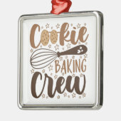 Leuke Cookie Baking Crew Design Metalen Ornament (Links)
