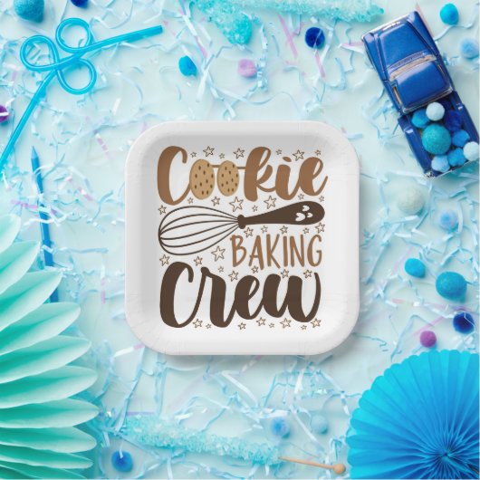 Leuke Cookie Baking Crew Design Papieren Bordje (Feest)