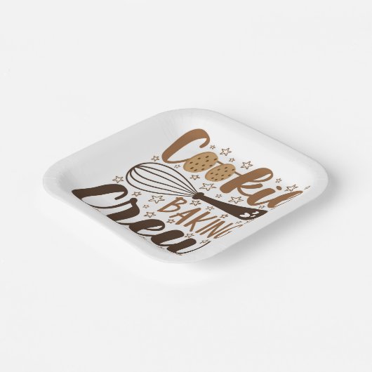 Leuke Cookie Baking Crew Design Papieren Bordje (Gebogen)