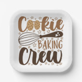 Leuke Cookie Baking Crew Design Papieren Bordje (Voorkant)
