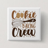 Leuke Cookie Baking Crew Design Vierkante Button 5,1 Cm (Voorkant)